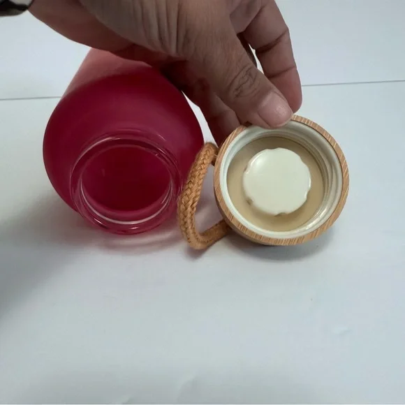 Pink Glass Tumbler with Bamboo Lid Even My Anxiety Has Anxiety - Picture 4 of 5